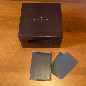 ZENITH watch box. Box only and Brown Leather Cardholder. No watch.
